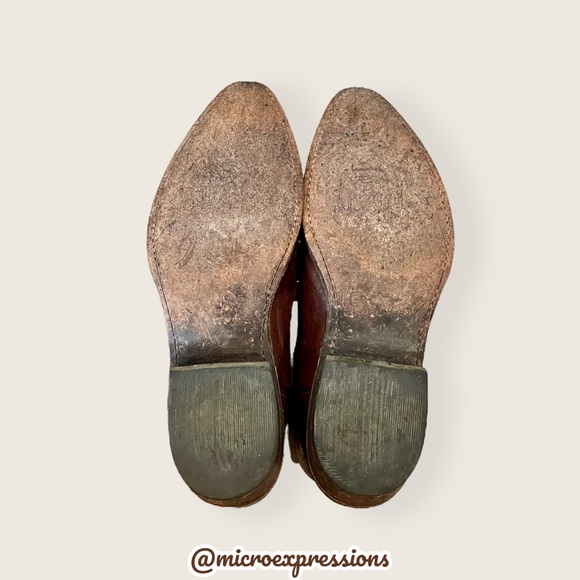 $369 Frye Billy Short Pull On Brown Real Leather Southern Cowboy Cute Ankle Boot - Picture 12 of 14